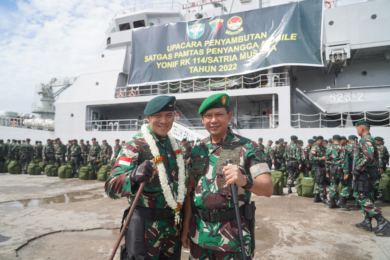 Pangdam IM Sambut Kepulangan 445 Pasukan Pamtas Musara Yang Bertugas Di Papua