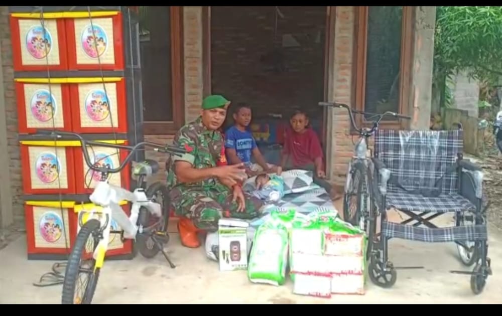 Koptu Ismail Salurkan Bantuan Dari Hamba Allah SWT Untuk Anak Piatu Alami Lumpuh