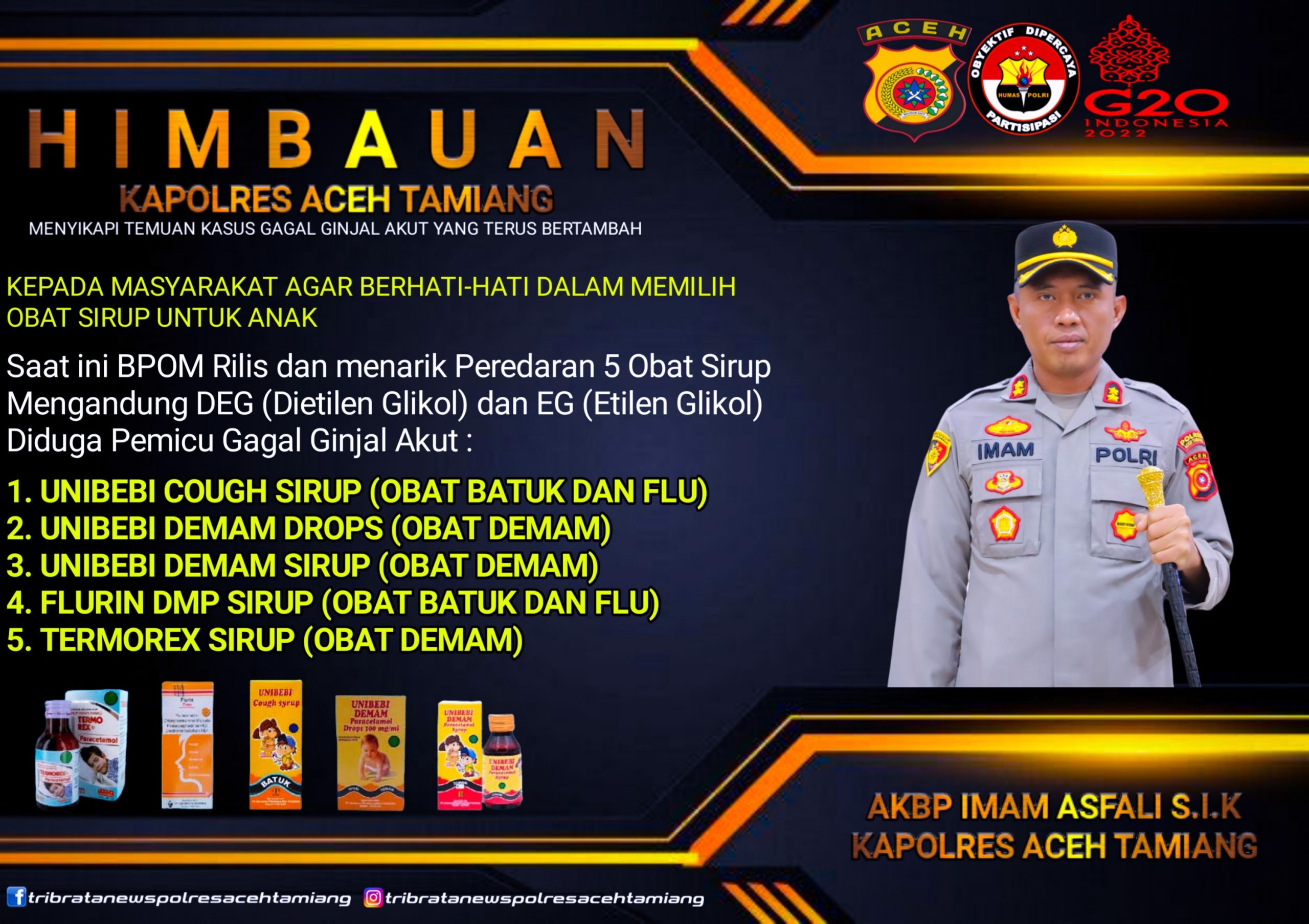 Kapolres Aceh Tamiang Minta Pelaku Usaha Apotik dan Toko Obat di Wilkum Aceh Tamiang Stop Pasarkan Obat Dilarang BPOM