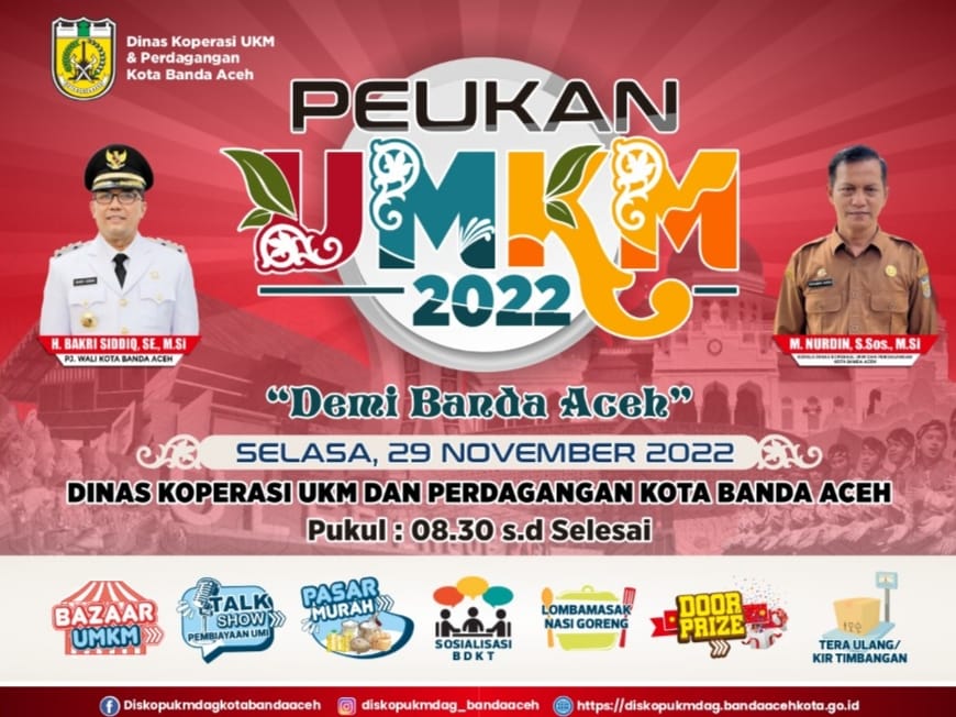 Selasa 29 November 2022, Pemko Banda Aceh Gelar “Peukan UMKM”