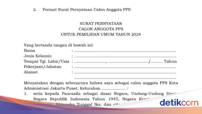 Surat Pernyataan PPS Pemilu 2024: Cara Isi dan Link Download