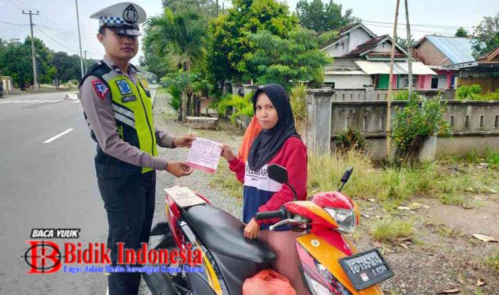 Pelanggar Aturan Lalulintas Tidak Ditilang, Pengendara Terima ‘Surat Cinta’ Dari Polres Tubaba