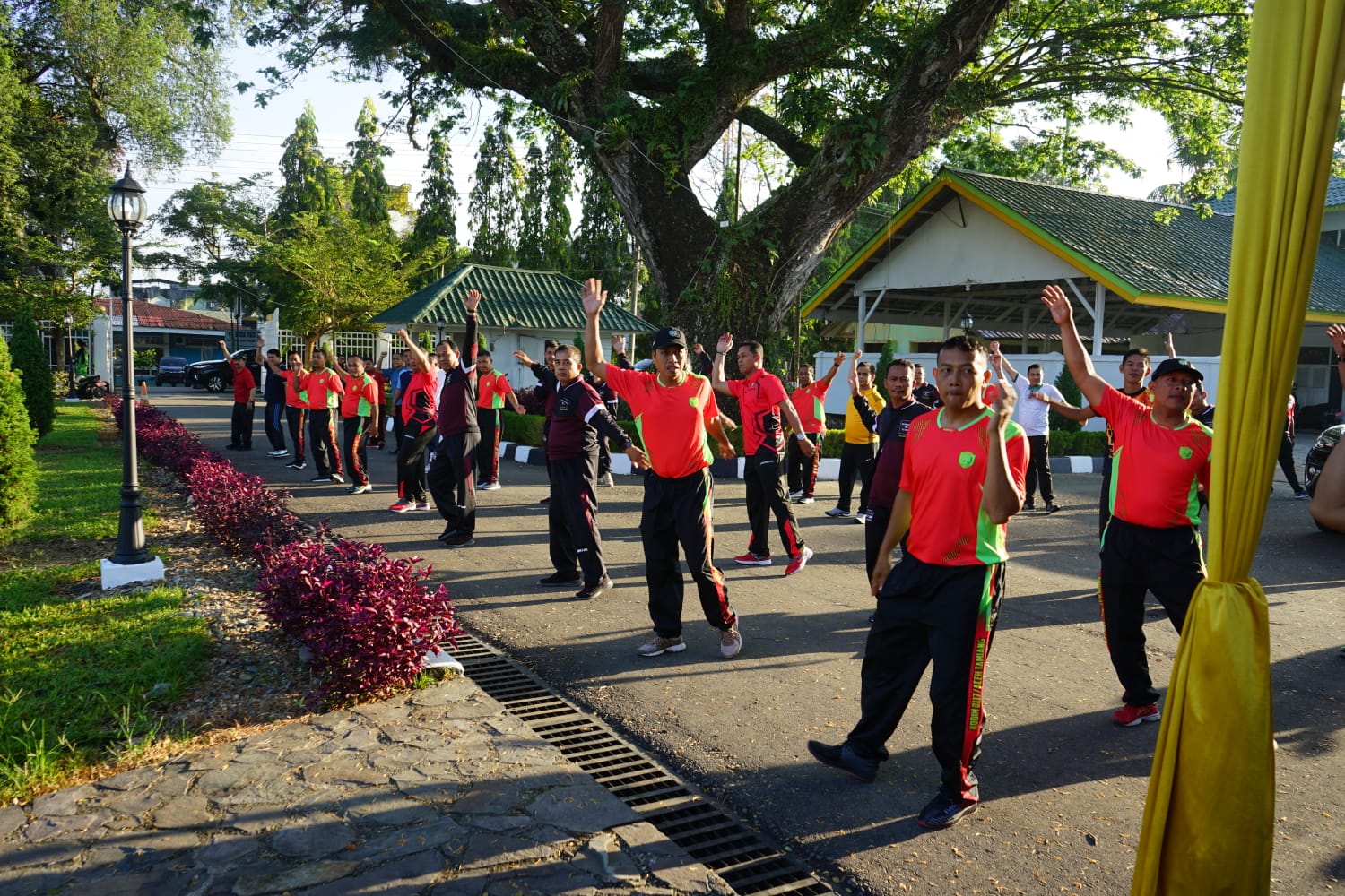 Kodim 0117/Aceh Tamiang Laksanakan Senam Sehat Bersama Forkopimda 