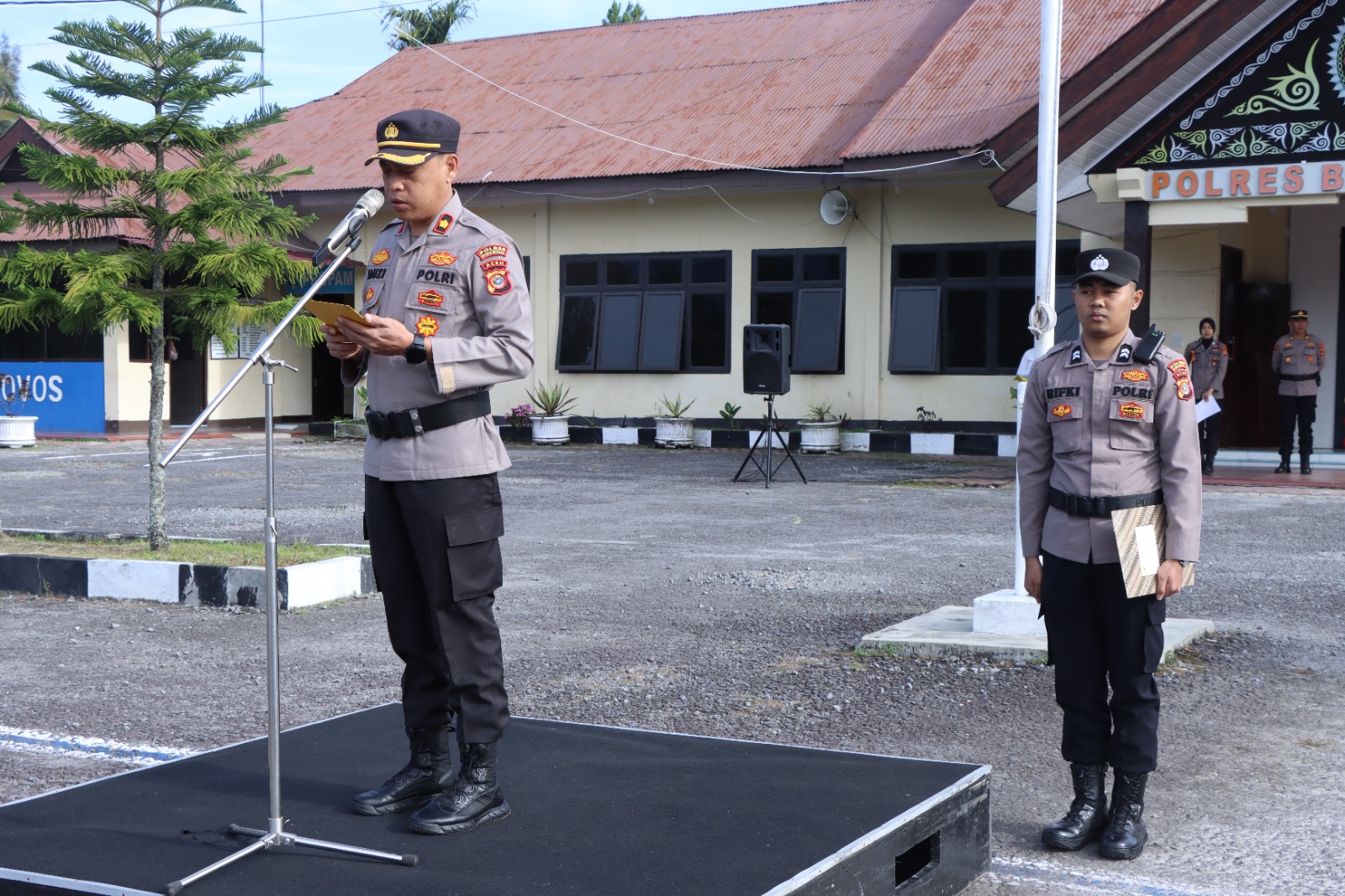 Wakapolres Bener Meriah Pimpin Upacara Kenaikan Pangkat Personel Polres Bener Meriah