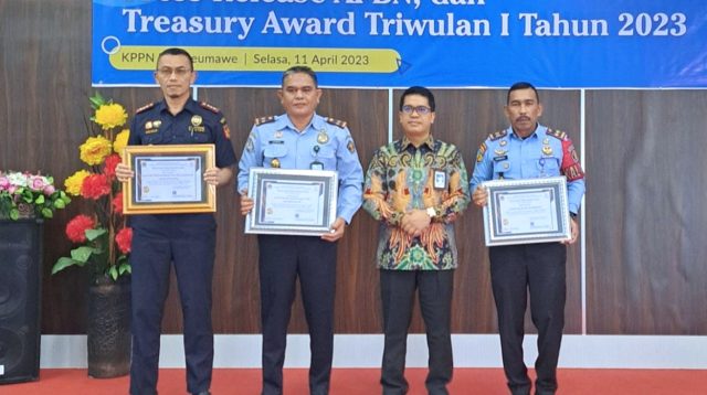 Lapas IIb Lhoksukon Raih Penghargaan Dalam Treasury Award Triwulan I Tahun 2023