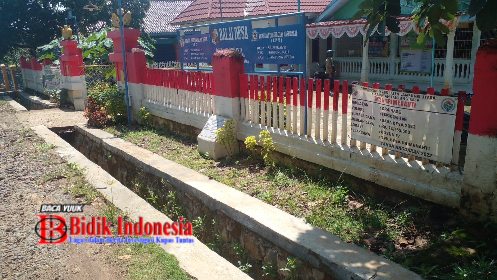 Bangunan Drainase Bertopping Lumut Hijau, Pemdes Sri Menanti Lampura Terindikasi Mark-Up