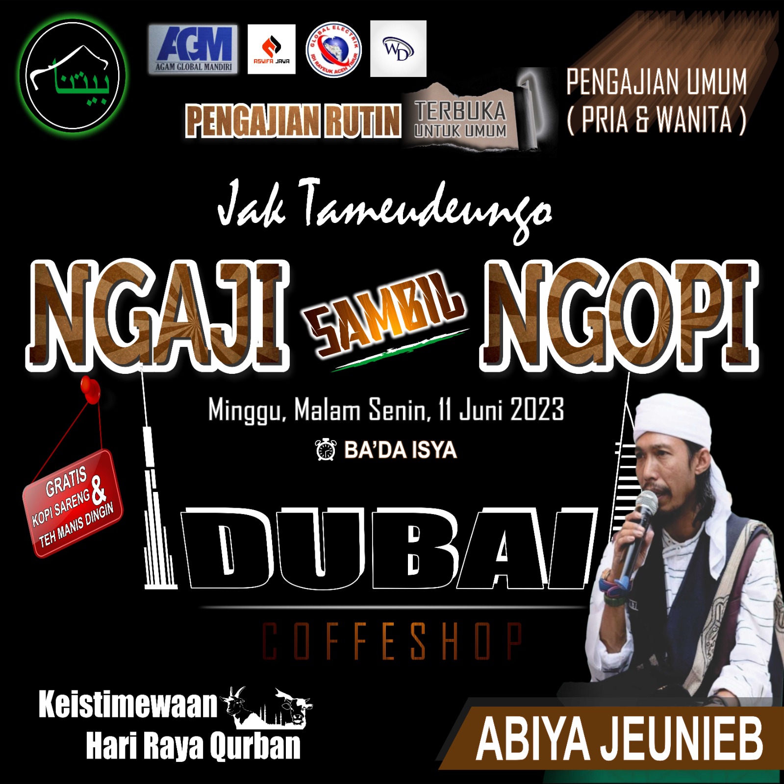 Baytuna Gelar Ngopi dan Ngaji Bareng Abiya Jeunib di Dubai Coffee Idi