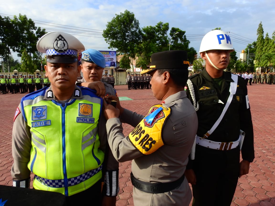 Kapolres Aceh Tamiang Pimpin Upacara Gelar Pasukan Ops Patuh Seulawah 2023