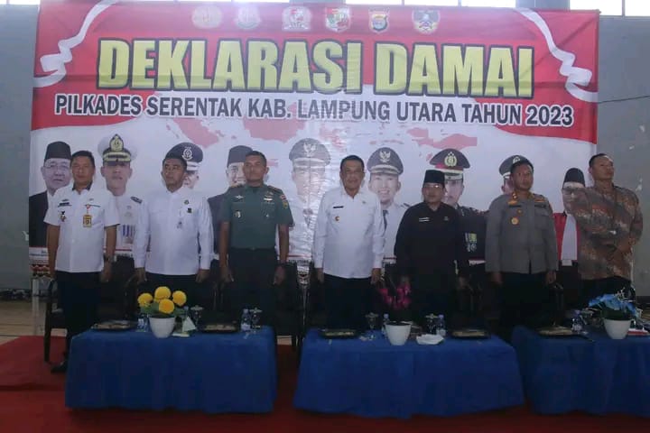 Ratusan Kades di Lampura Gelar Deklarasi Damai Pilkades Serentak