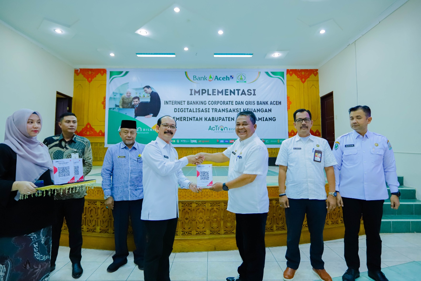 Launching Pj, Bupati Meurah ,IBC dan IQris bank Aceh Layanan Transaksi Keuangan