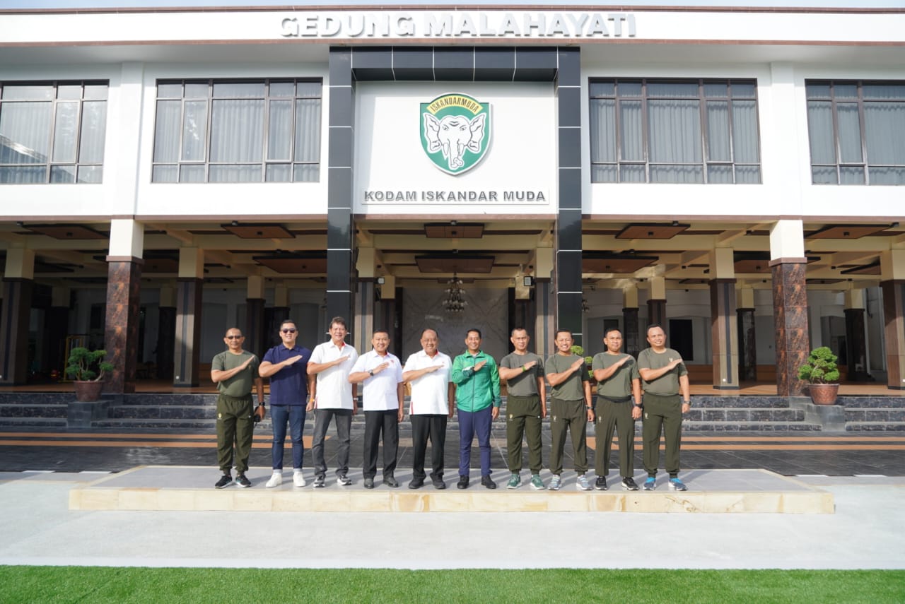 Pangdam IM menerima kunjungan Kerja Ketum Komite Olahraga Nasional Indonesia (KONI) Pusat Letjen TNI Purn Marciano Norman.