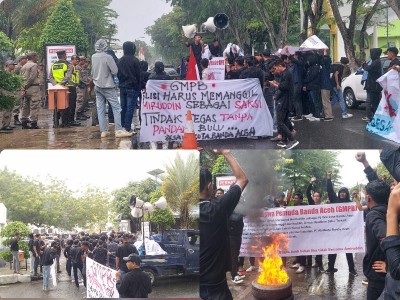 GMPB Gelar Demo Di Depan Kantor Walikota Banda Aceh, Ini Tuntutannya