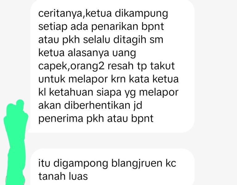 Berdalih Uang Capek, Oknum Ketua Kelompok PKH Di Tanah Luas Aceh Utara Diduga Mengancam Dan Sunat Uang KPM