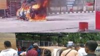 Breaking News: Sebuah Mobil Innova Hangus Terbakar di SPBU Suak Puntong Nagan Raya