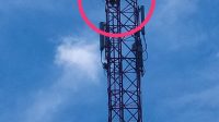 Emak-Emak Panjat Tower Provider di Indra Makmur Aceh Timur, Berhasil di Evakuasi oleh Polisi bersama TNI dan Warga