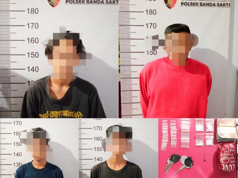 Lima Pemakai dan Penjual Narkotika di Tumpok Teungoh Diringkus Polisi