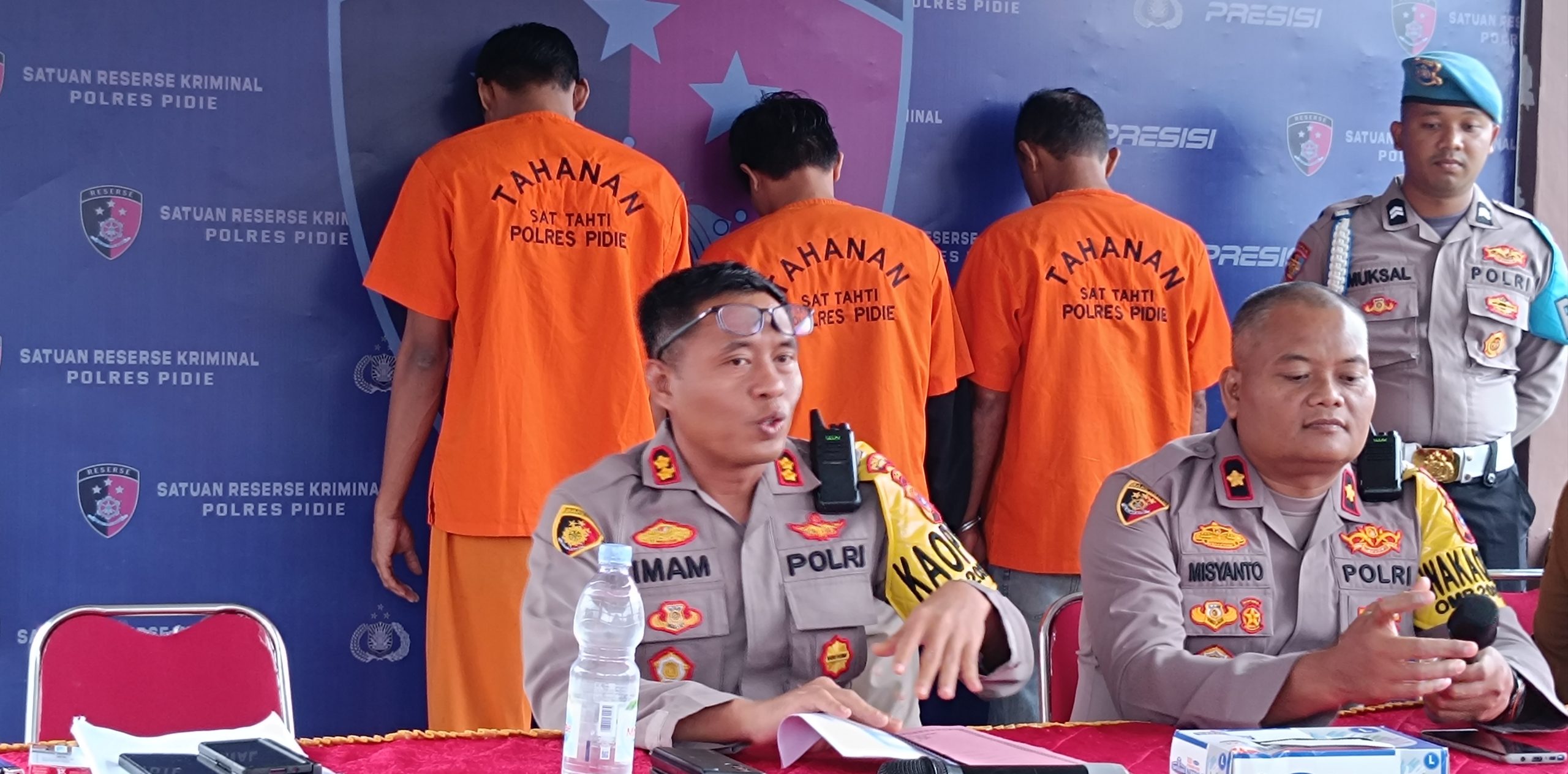 Polisi Tangkap 3 Tersangka Pencurian Tabung Oxygen dan Regulator Dinkes Pidie