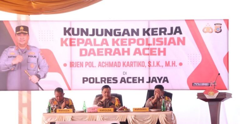 Kunker di Polres Aceh Jaya, Kapolda Ingatkan Personel Jaga Netralitas saat Pemilu