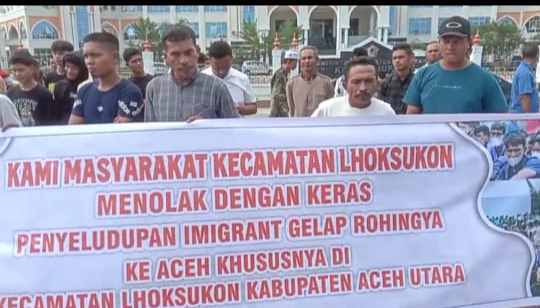 Masyarakat Di Beberapa Kecamatan Di Kabupaten Aceh Utara Tolak Keras Imigran Rohingya Masuk Ke Aceh