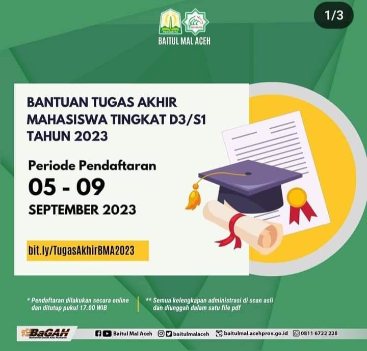 Beasiswa Tugas Akhir BMA Sudah Cair