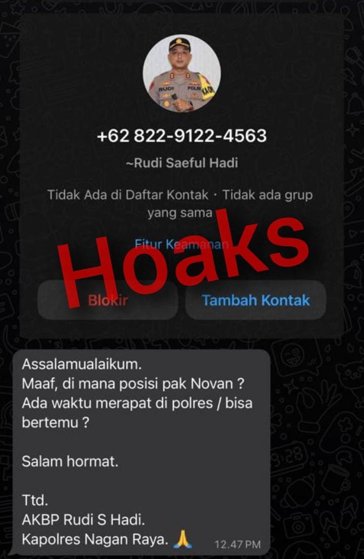 Kapolres Nagan Raya Ingatkan Masyarakat Berhati Hati Penipuan