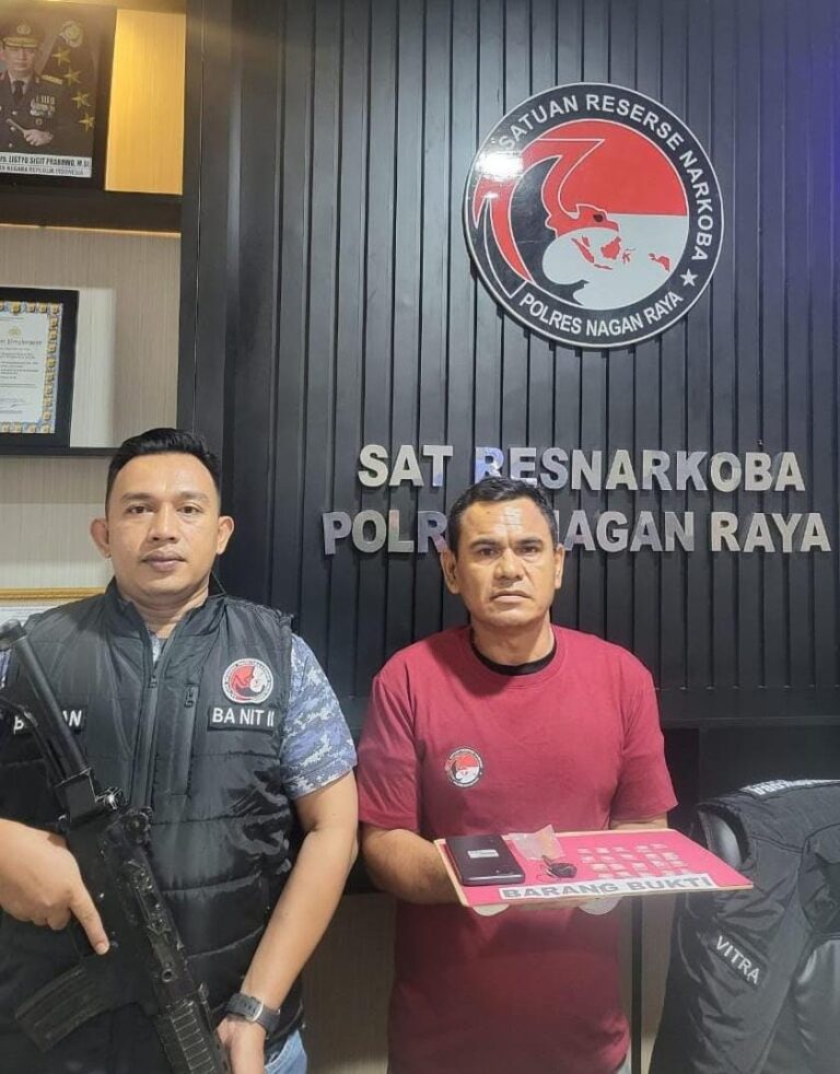 Polres Nagan Raya Amankan Dua Pelaku Penyalahgunaan Narkoba Jenis Sabu