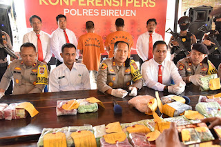 Polres Bireuen Rilis Pengungkapan 28 Kg Sabu dan 5000 Ekstasi