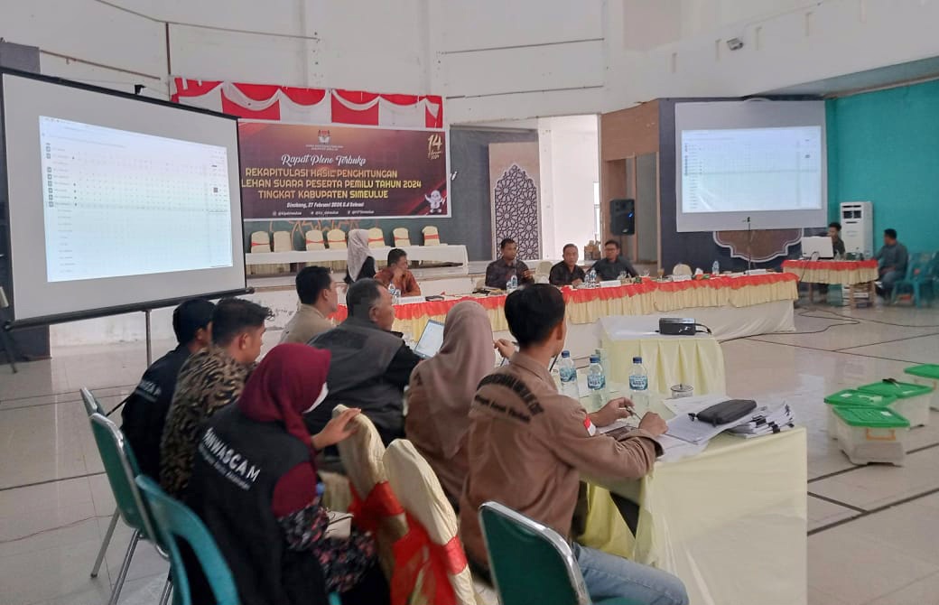 KIP Simeulue Mulai Rekapitulasi Hasil Perolehan Suara Peserta Pemilu 2024