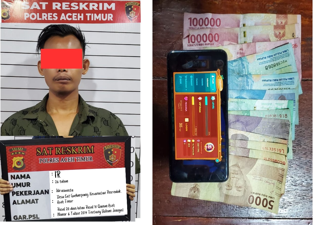 Judi Online Resahkan Masyarakat, Polres Aceh Timur Amankan Pelaku