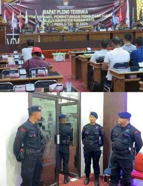 Menjelang Rapat Pleno KIP, Brimob Nagan Raya Sterilisasi Gedung DPRK