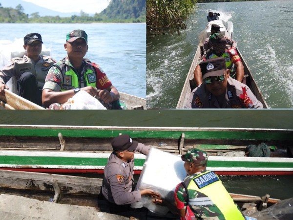 Sempat Trouble dan Ganti Perahu, Kisah TNI-Polri di Aceh Lewati Sungai Kawal Logistik Pemilu