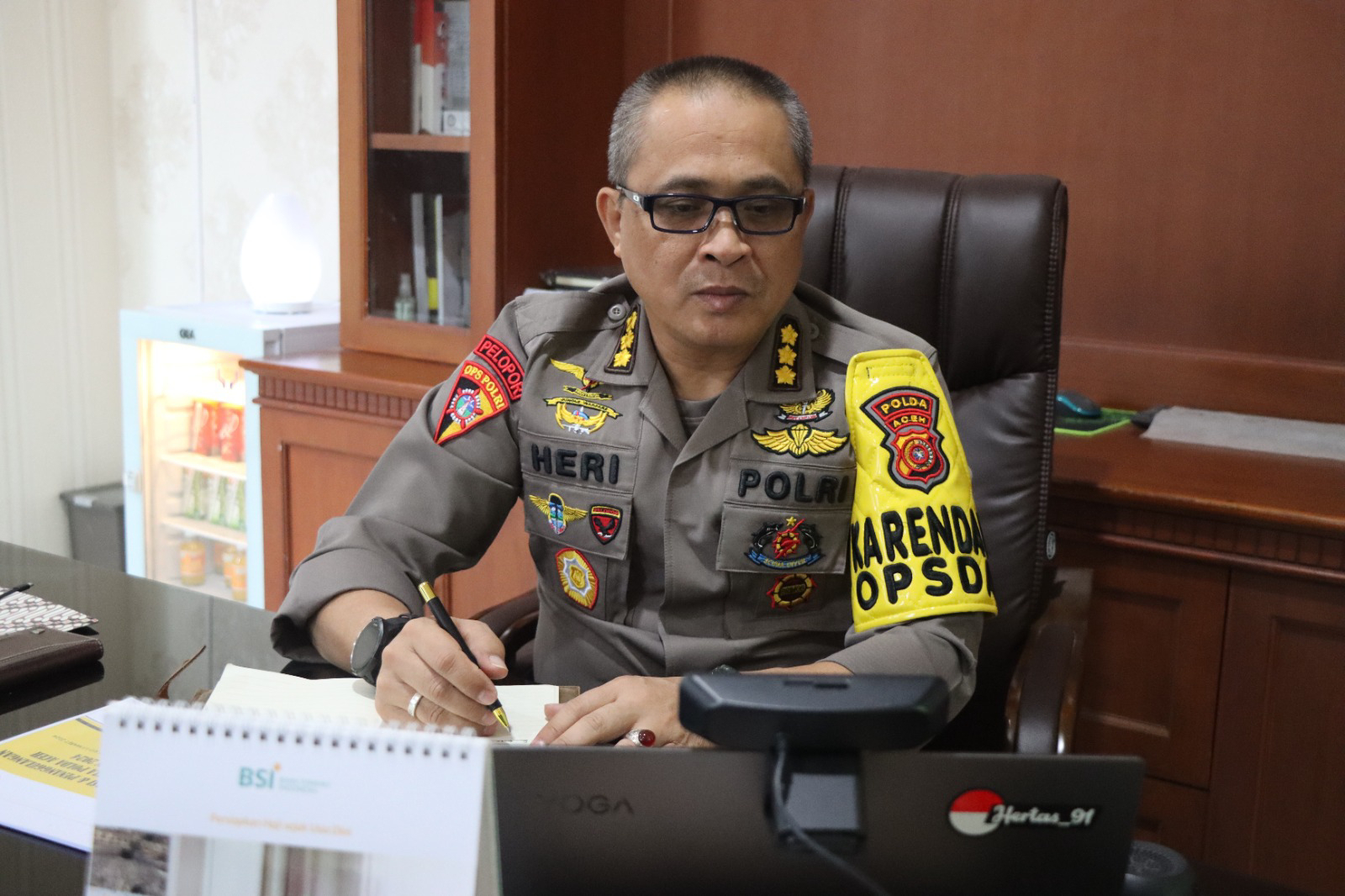 Bersama Menko Polhukam Karo Ops Polda Aceh Rakor Penanggulangan Karhutla