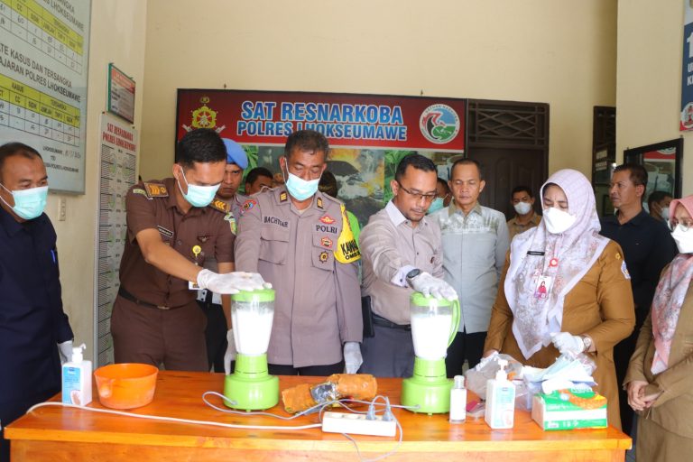 Barang Bukti 1 Kg Sabu Polres Lhokseumawe Musnahkan