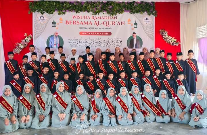 90 Santri Program RBQ-3 Rumah Qur’an Al-Amzar Aceh Timur Wisuda, Penghargaan Langsung diserahkan oleh Syekh dari Mesir