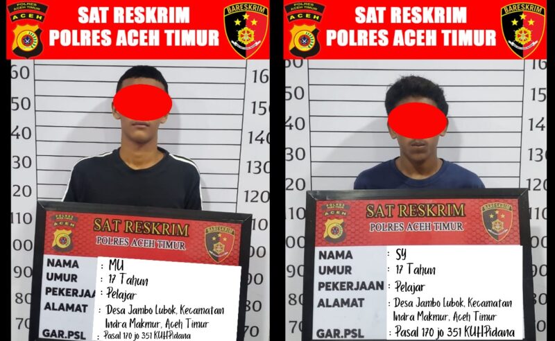 Menyerahkan Diri ke Polres Aceh Timur Dua Pelaku Pengeroyokan di Indra Makmur