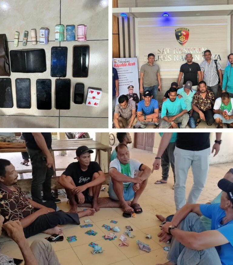 7 Pelaku Maisir Berserta BB Diamankan Satreskrim Polres Nagan Raya