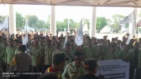 Geureuduk Kantor Gubernur Tuntut Masa Jabatan 8 Tahun dan 10 Persen (DOKA) di Anggarkan Untuk Gampong, Seribuan Keuchik Se-Aceh