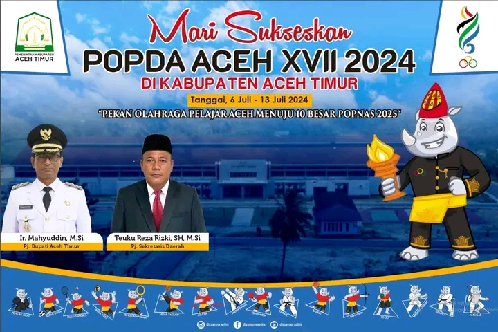 Pj Bupati Aceh Timur dan Pj Sekda Ajak  Masyarakat Sukseskan POPDA Aceh ke XVII 2024 di Kabupaten Aceh Timur