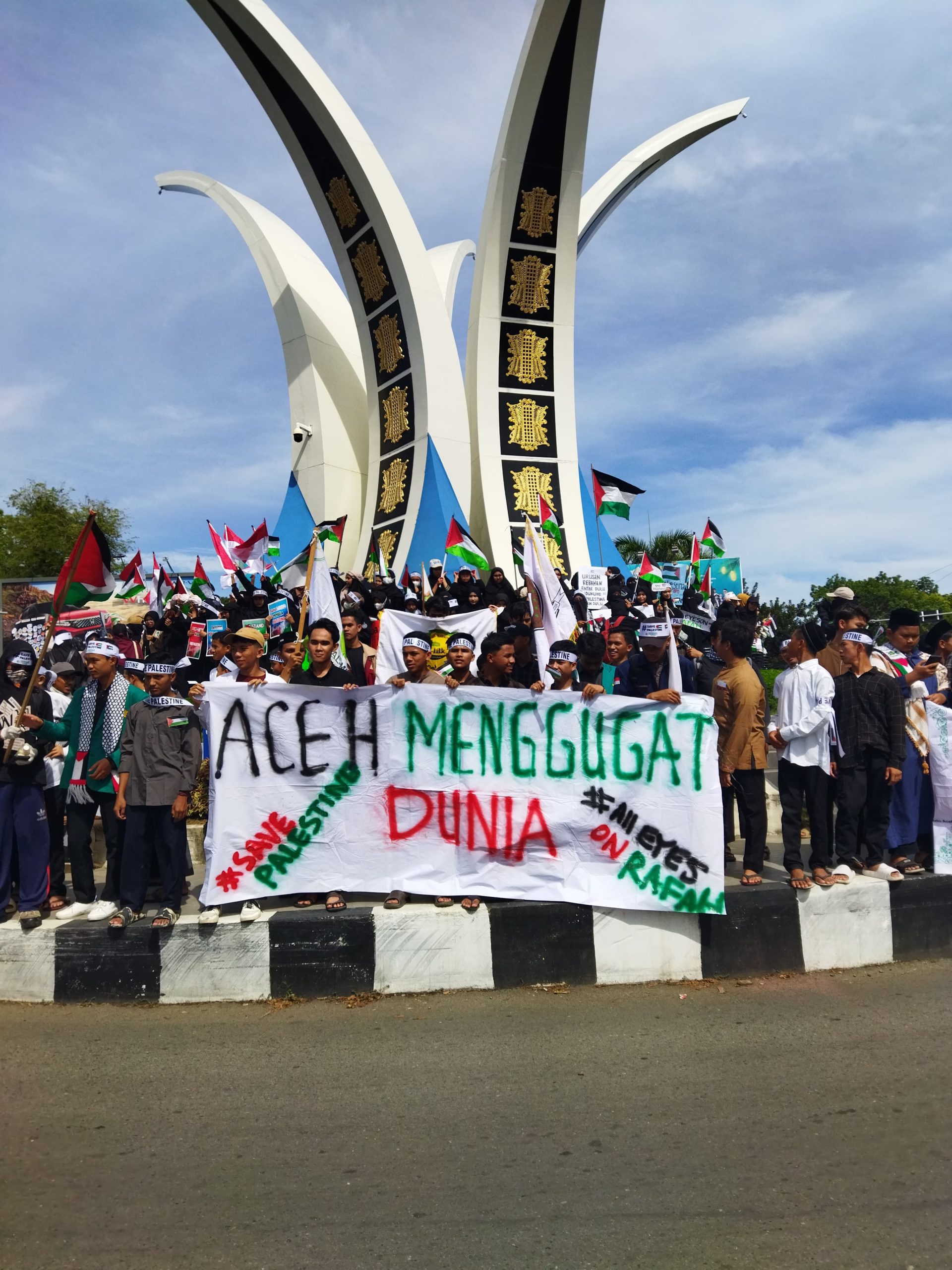 Aceh menggugat dunia, aksi damai bela palestina oleh mahasiswa se-Aceh