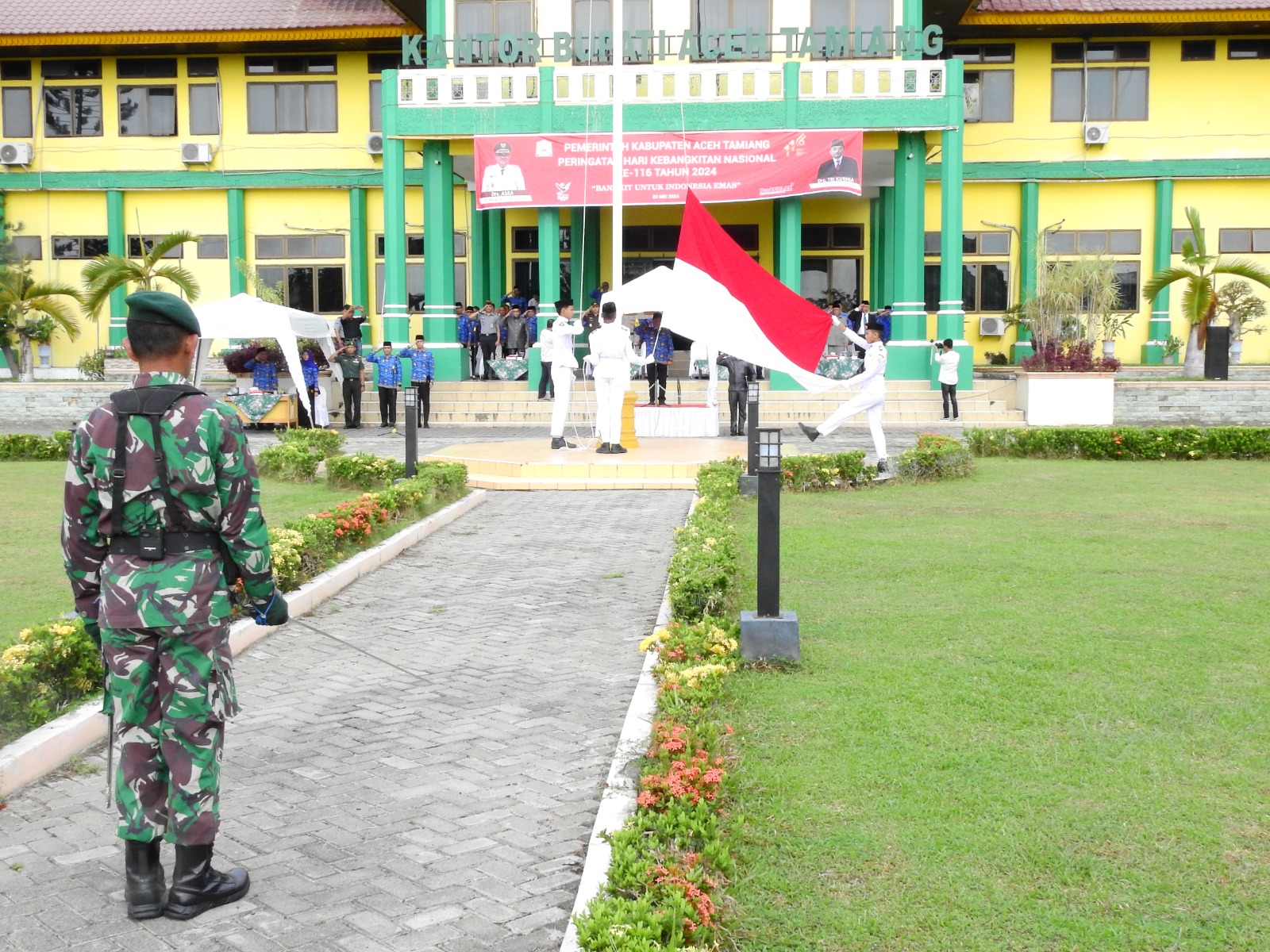 Dandim 0117/Aceh Tamiang Bersama Unsur Forkopimda Ikuti Upacara Harkitnas Ke -116 Tahun 2024 Kabupaten Aceh Tamiang 