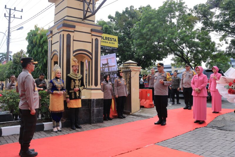 Kunker Kapolda Aceh Disambut Kapolresta Banda Aceh