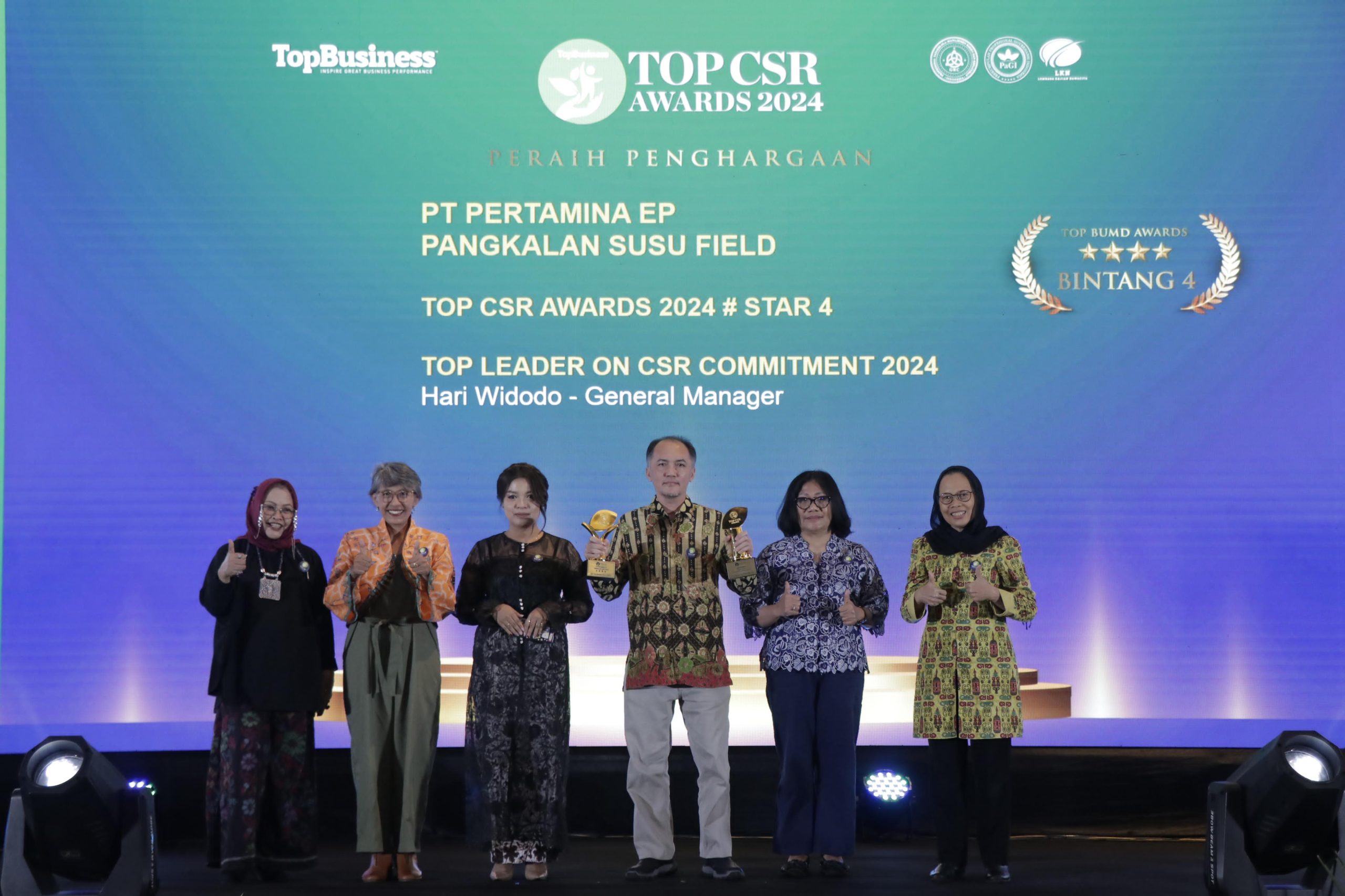 Pertamina EP (PEP) Rantau dan Pangkalan Susu Field Raih Penghargaan TOP CSR Awards 2024