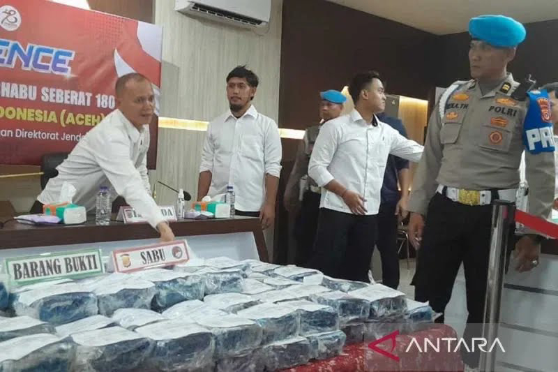 Narkoba Berjenis Sabu 180kg, Polda Aceh Gagalkan Penyeludupan 