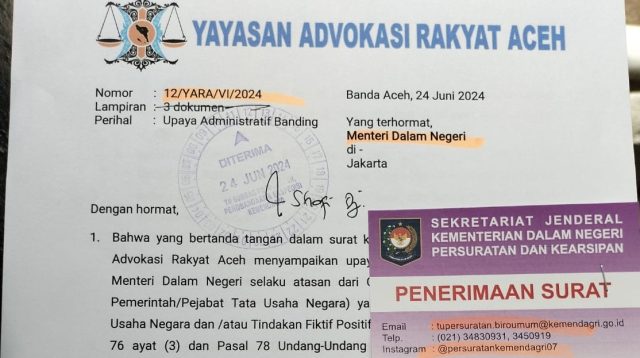 YARA Laporkan Penjabat Gubernur Aceh