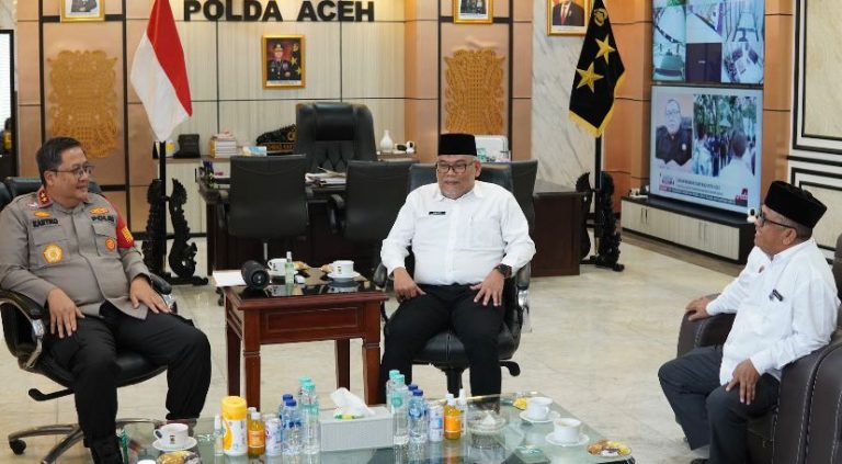 Dengan Kapolda Aceh, Kakanwil BPN Provinsi Aceh Audiensi