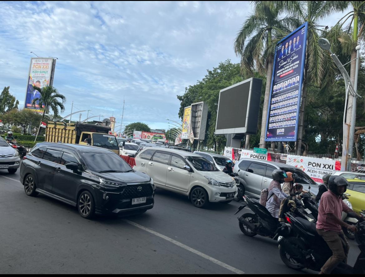 Jelang Pembukaan PON XXI, Arus Lalu Lintas Banda Aceh Padat