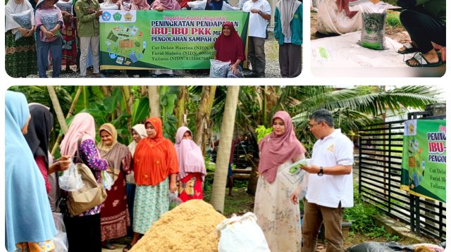 Fakultas Ekonomi dan Bisnis Univ. Abulyatama Bersama Warga Desa Dilib melakukan Pengolahan Pupuk Organik