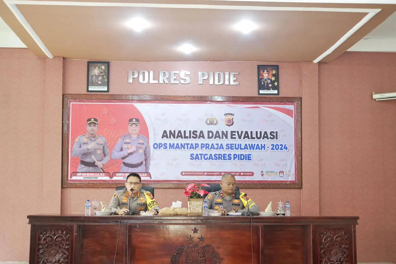 Kapolres Pidie Pimpin Anev Ops Mantap Praja Seulawah 2024