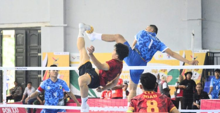 Pertandingan Perdana Cabor Sepak Takraw PON XXI Aceh-Sumut