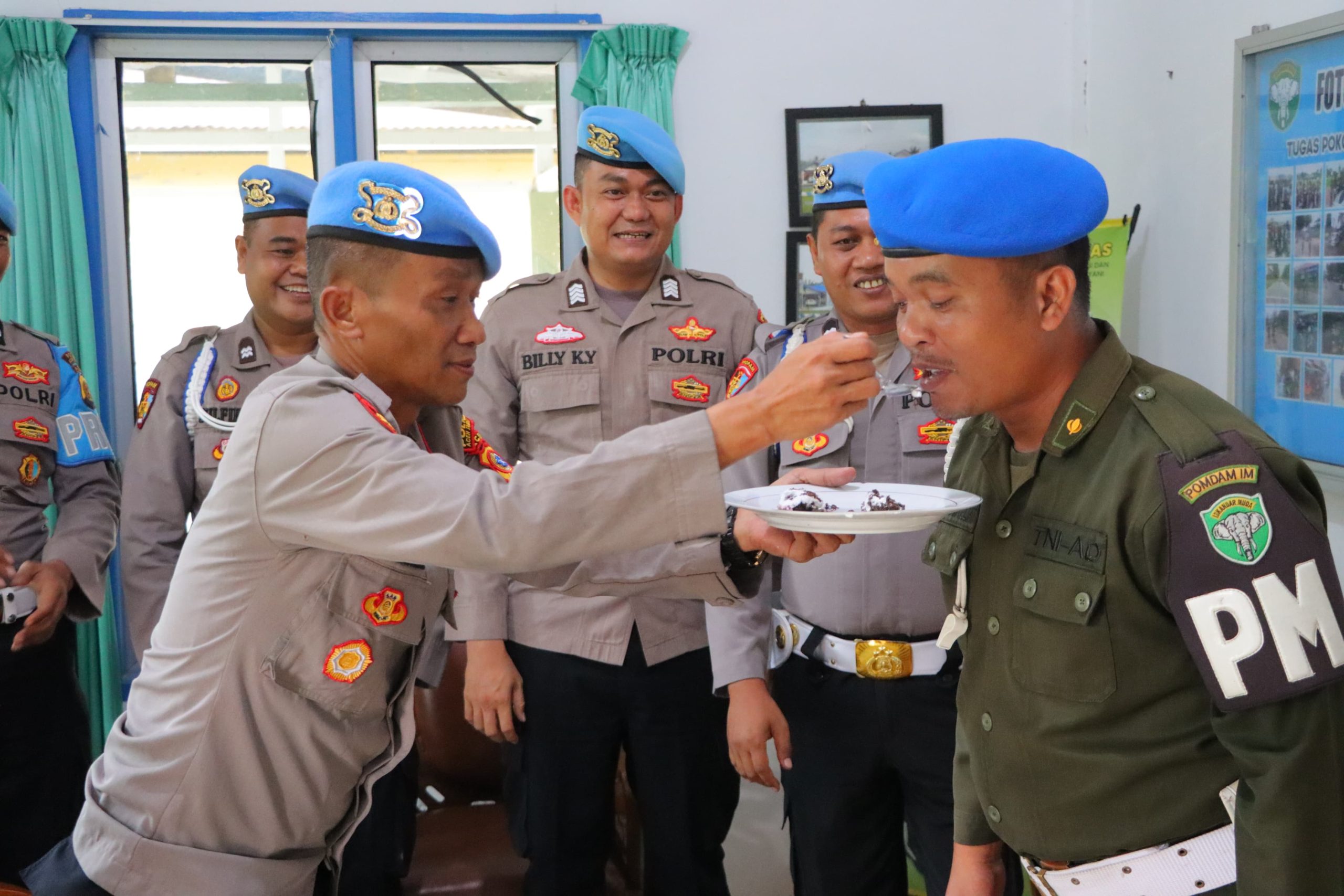 Sipropam Polres Aceh Tamiang Berikan Kejutan ke Subdenpom IM/1-6 Aceh Tamiang